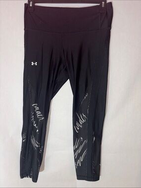 Under Armour Black Leggings with White Scribble Print women’s